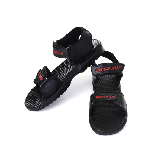 COOPERWINGS Comfortable Sandal for Men – Trendy Sports Footwear, Stylish Formal Sandals, Casual & Office Black Lightweight Sandals