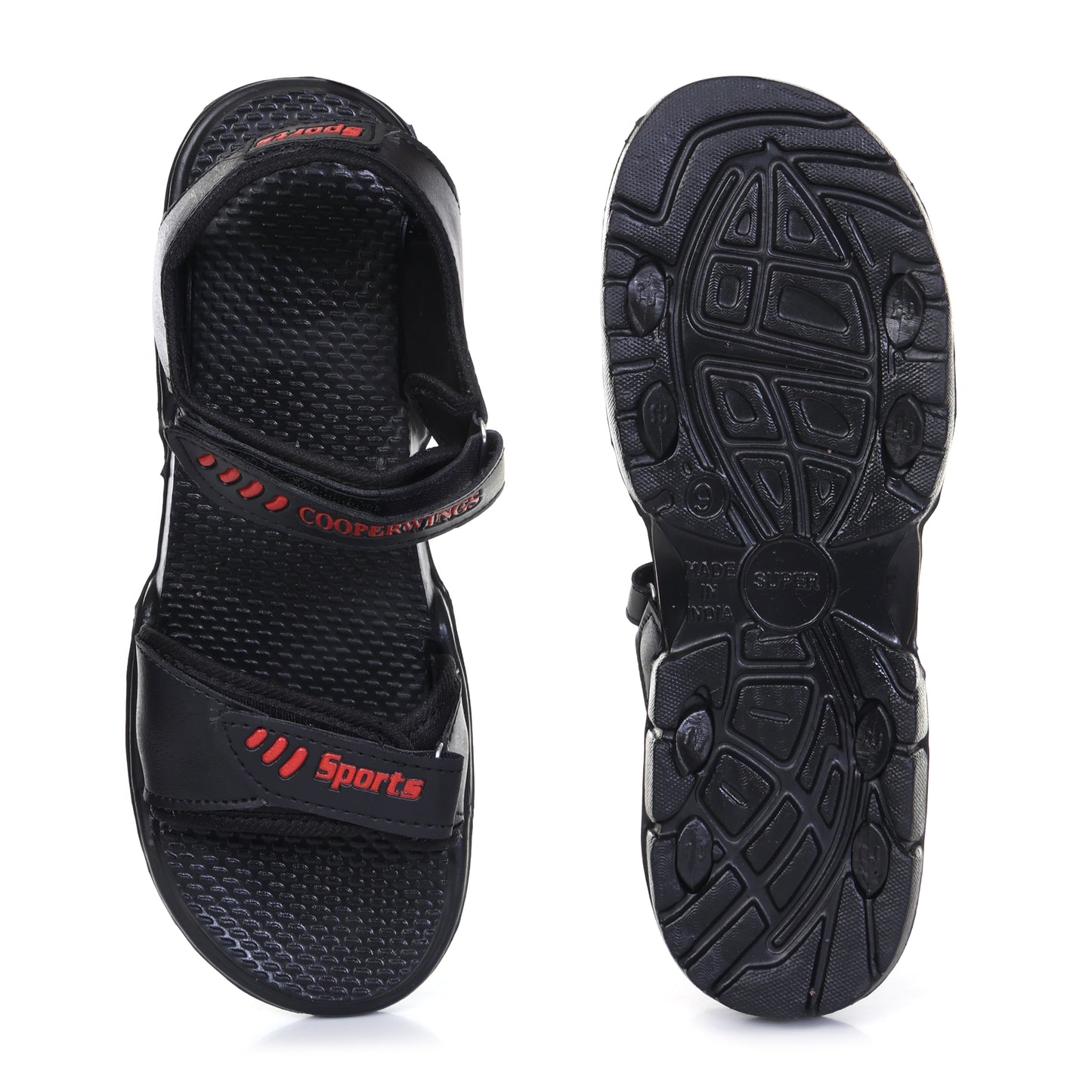 COOPERWINGS Comfortable Sandal for Men – Trendy Sports Footwear, Stylish Formal Sandals, Casual & Office Black Lightweight Sandals